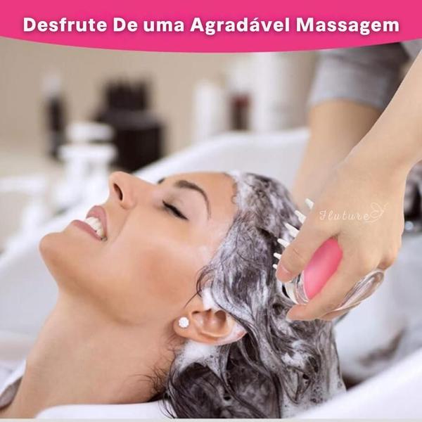 Imagem de Escova Silicone Massageadora Couro Cabeludo Não Machuca 