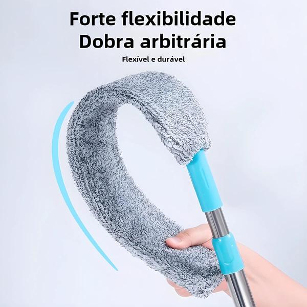 Imagem de Escova Telescópica de Microfibra com Cabo Longo - Ideal para Limpeza de Persianas e Tetos