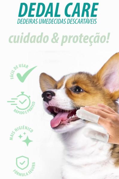 Imagem de Escovas de Dedo Dedal Care Higiene Bucal Dedeiras Umedecidas Descartáveis para cães PETCLEAN