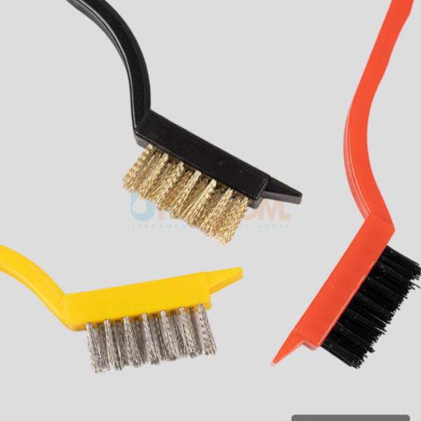 Imagem de Escovas Multiuso Cerdas De Aço Nylon Kit com 3 escovas