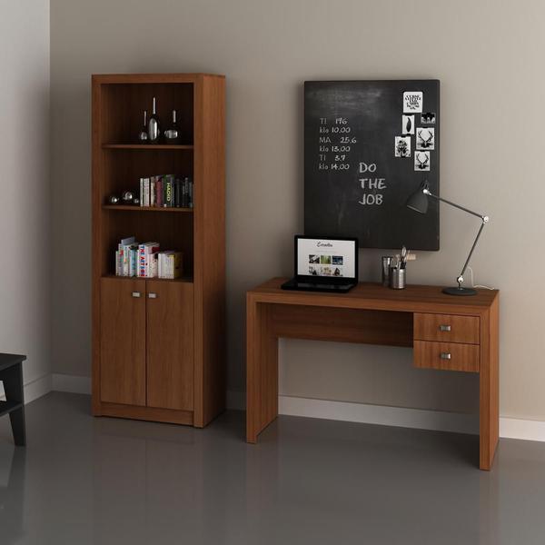 Imagem de Escritório com Mesa e Estante Amendoa - FdECOR