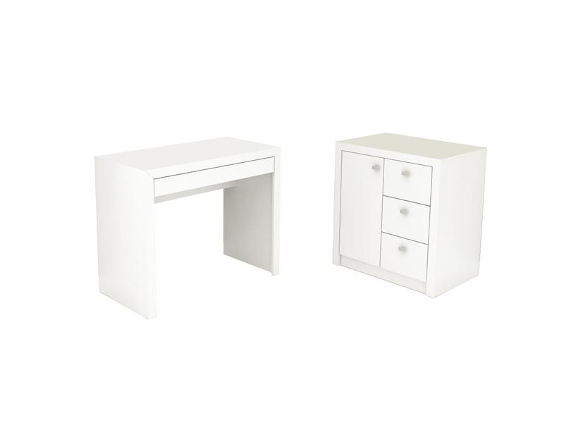 Imagem de Escritório com Mesa para Computador e Balcão Branco - FdECOR