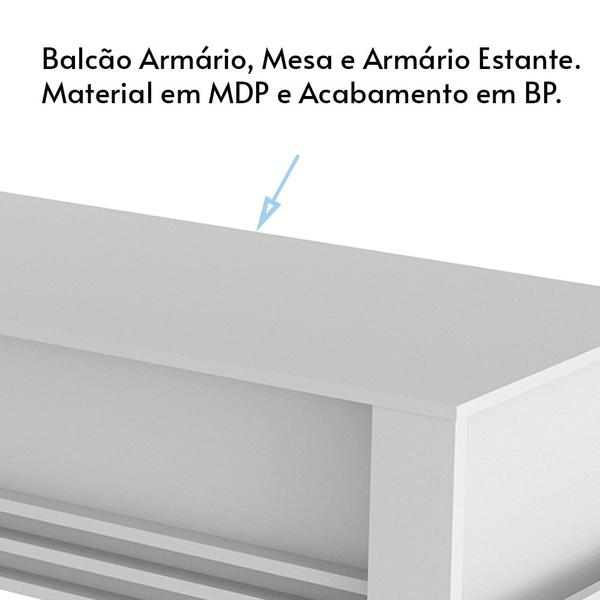 Imagem de Escritório Completo com Mesa Armário Alto e Balcão Moon MDP Branco G69 - Gran Belo