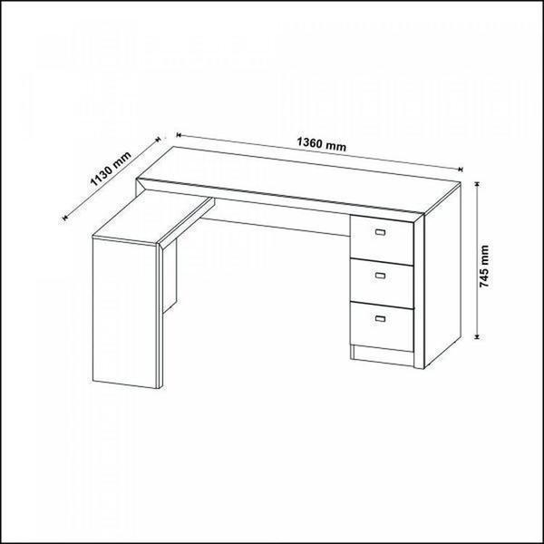 Imagem de Escritório Completo com Mesa em L, Armário 2 Portas, Gaveteiro e 2 Balcões Espresso Móveis