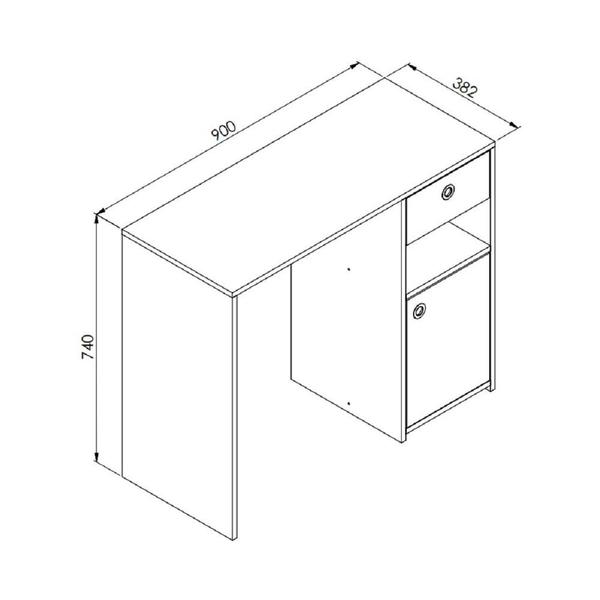 Imagem de Escrivaninha com 1 Porta e 1 Gaveta Multimóveis CR25234