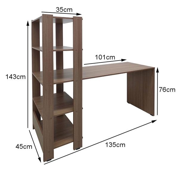 Imagem de Escrivaninha com estante 5 prateleiras - SM - 143AX135LX45P