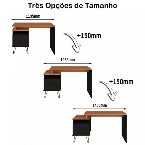 Imagem de Escrivaninha com Regulagem Estilo Industrial 2 Gavetas Plus