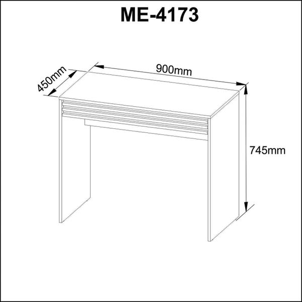 Imagem de Escrivaninha com Ripado 90cm 1 Gaveta ME4173 Espresso Móveis