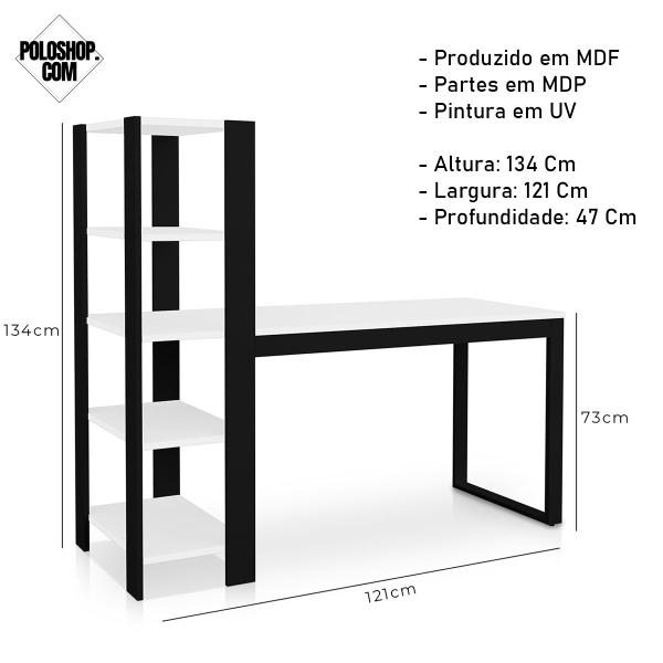 Imagem de Escrivaninha De Madeira Industrial Para Estudos E Notebook - Pronta Entrega