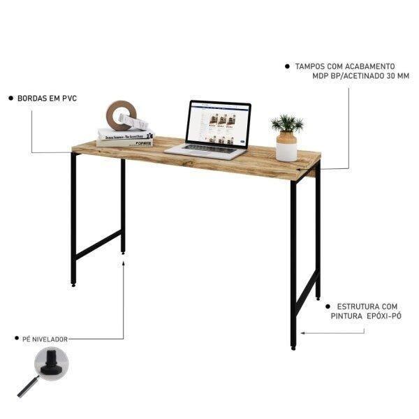 Imagem de Escrivaninha Dynamica Industrial 120 cm - Carvalho/Preto