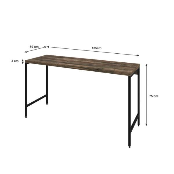 Imagem de Escrivaninha Dynamica Industrial 135 cm - Carvalho Dark/Preto