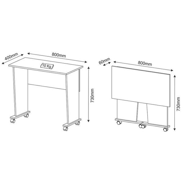 Imagem de Escrivaninha Escritório 80x73x40 cm Rústico Com Rodizio