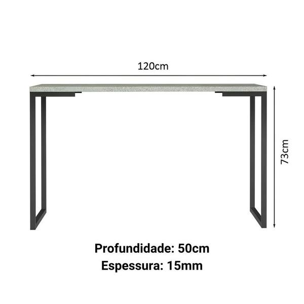 Imagem de Escrivaninha Industrial Escritorio 120 x 50 Cm Mesa Notebook Computador Ferro MDF