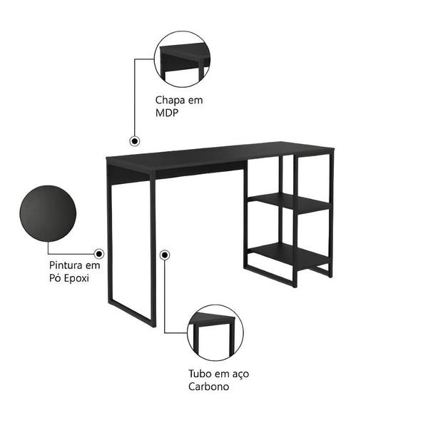 Imagem de Escrivaninha Industrial Escritorio 120cm Mesa Computador Maclavi Móveis com prateleira