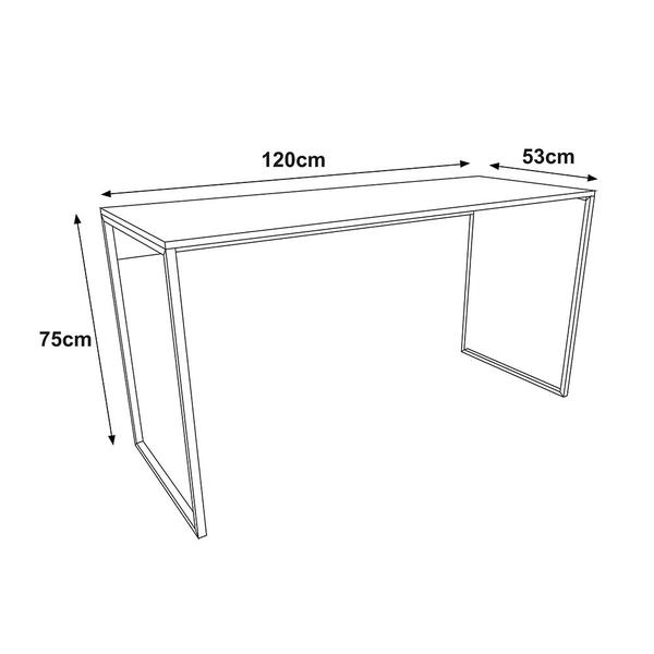 Imagem de Escrivaninha Industrial Office Branca 120x53 Grécia Base Ferro Branco