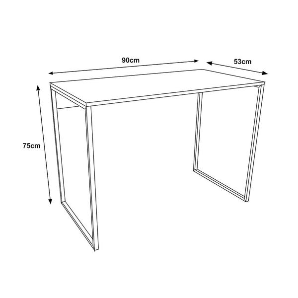 Imagem de Escrivaninha Industrial Office Canela 90x53 Grécia Base Dourada