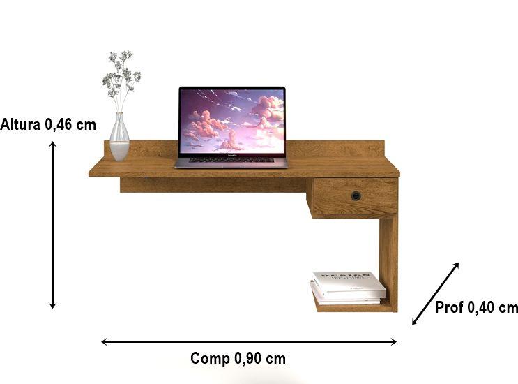 Imagem de Escrivaninha Luxo Suspensa Com Gaveta Esmeralda Cores - Comprar Moveis em Casa