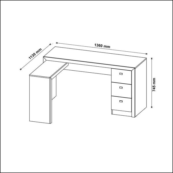 Imagem de Escrivaninha/Mesa Escritório de Canto Multimóveis VCR25011