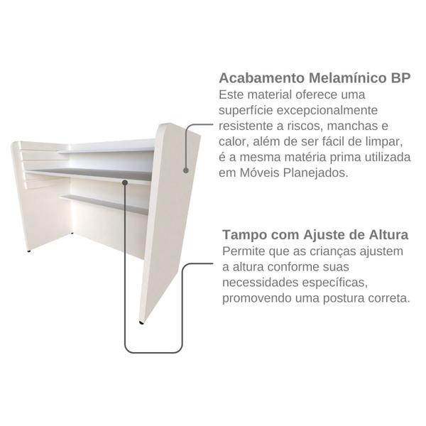 Imagem de Escrivaninha / Mesa Infantil com Regulagem de Altura Branco