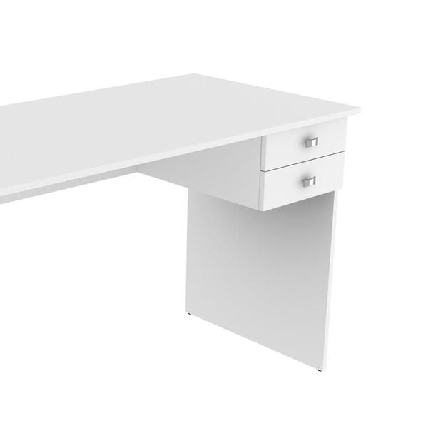 Imagem de Escrivaninha Mesa Para Computador Home Office 117 cm 2 Gavetas Escritório Branco