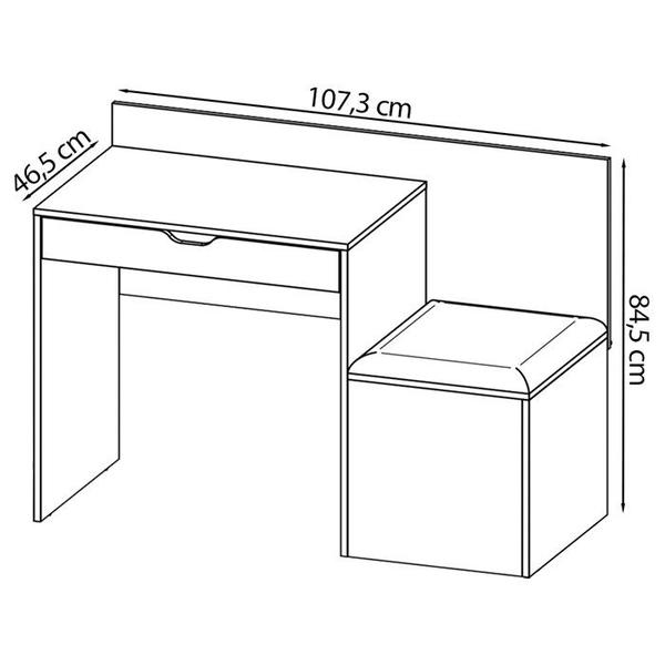 Imagem de Escrivaninha Mesa Puff 107,3 cm 1 Gaveta ME4168 Amendoa Tecno Mobili