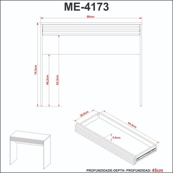 Imagem de Escrivaninha para Quarto com Gaveta Tecnomobili Branco - ME4173