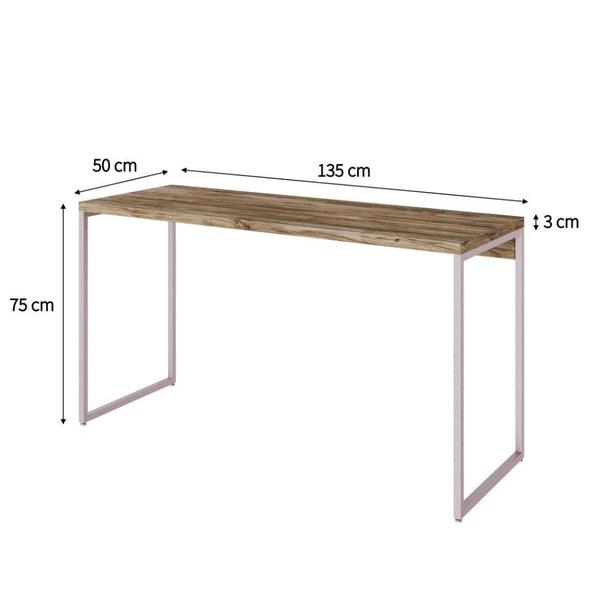 Escrivaninha Studio Carvalho e Branca 135 cm - Modern Imagem de Escrivaninha Studio Carvalho e Branca 135 cm
