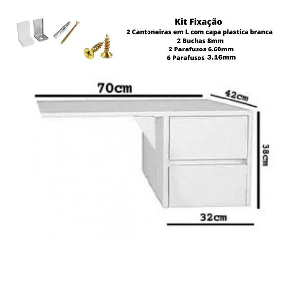 Imagem de Escrivaninha Suspensa Mesa Para Notebook Natural Em Mdf