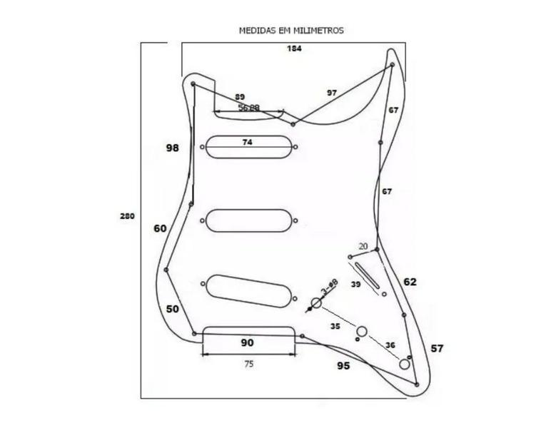 Escudo guitarra strato strinberg pkg bk Imagem de Escudo guitarra strato strinberg pkg bk