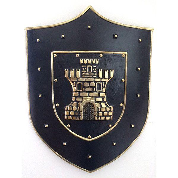 Escudo Medieval de parede em fibra KG New Castle 62 x 47 Imagem de Escudo Medieval de parede em fibra KG New Castle 62 x 47