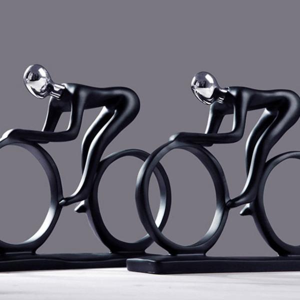 Imagem de Escultura AOBRICON Bicycle Statue Champion Cyclist Resin