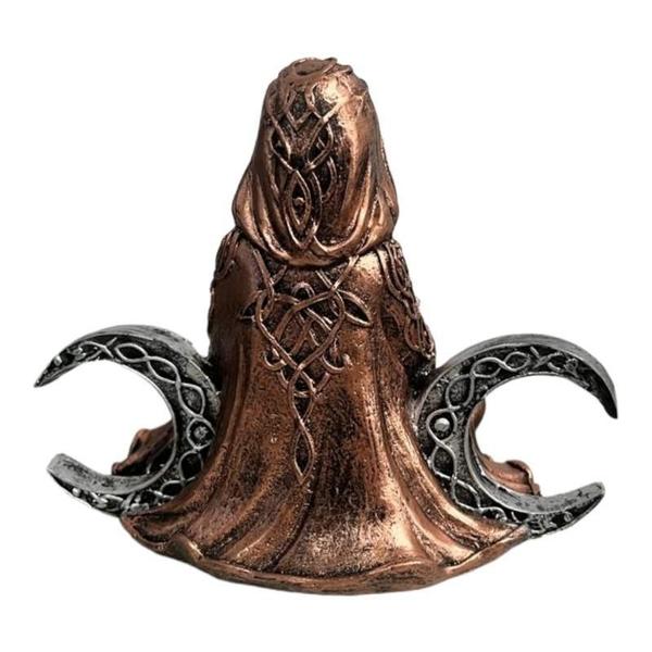 Imagem de Escultura Bruxa Wicca Triluna Lua Triplice 13 Cm Em Resina