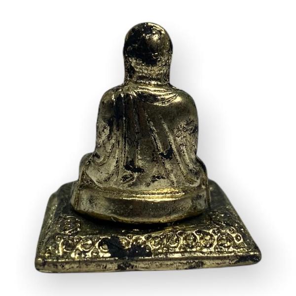 Imagem de Escultura Buda Incensário Mini 3 Cm Metal Dourado Meditação