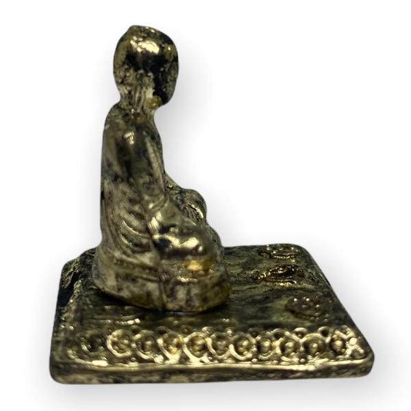 Imagem de Escultura Buda Incensário Mini 3 Cm Metal Dourado Meditação