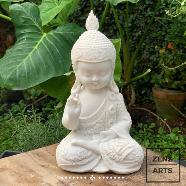 Escultura Buda Proteção - Mármore - Karana Mudra - Zenz Arts Imagem de Escultura Buda Proteção - Mármore - Karana Mudra