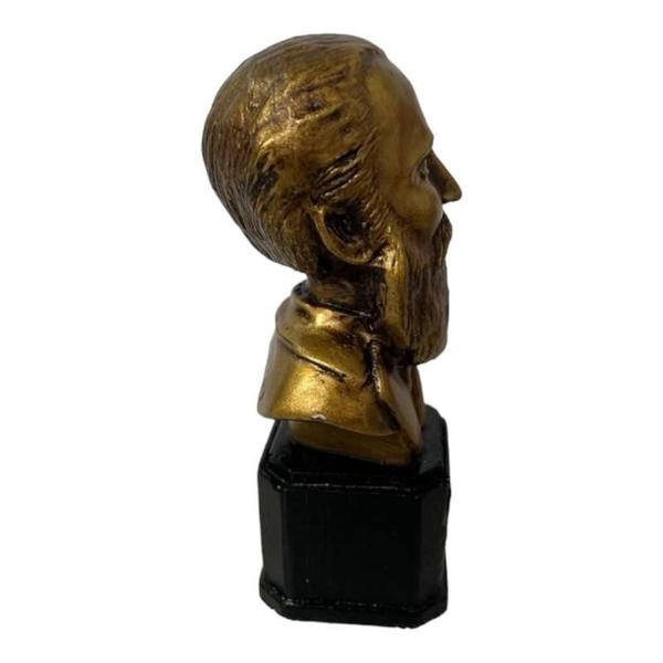 Imagem de Escultura Busto Dr. Bezerra De Menezes Dourado 12,5Cm Resina