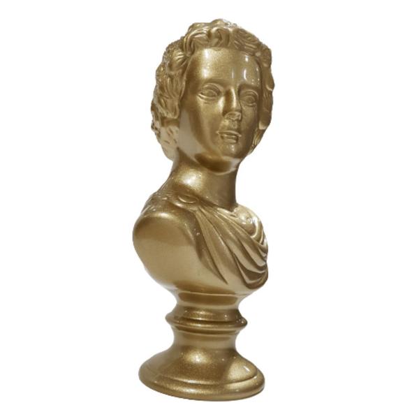 Imagem de Escultura busto feminino em resina dourado