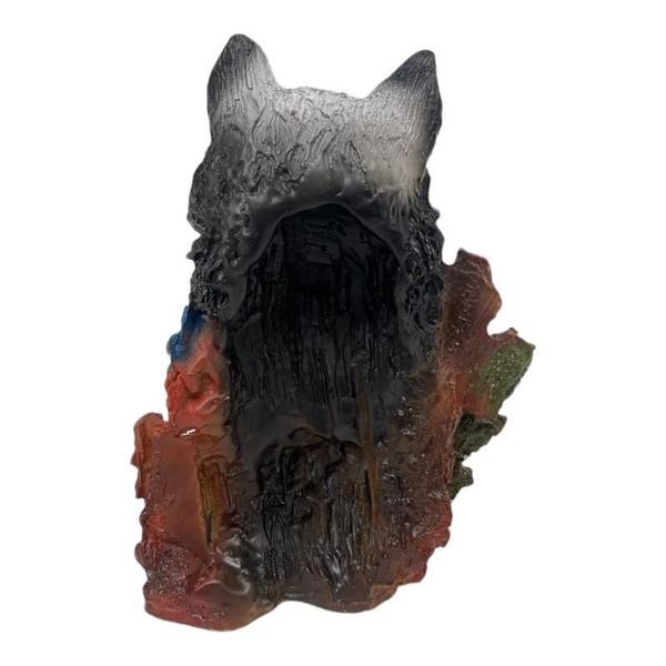 Imagem de Escultura Busto Índio Cacique Lobo Cabeça 16 Cm Em Resina