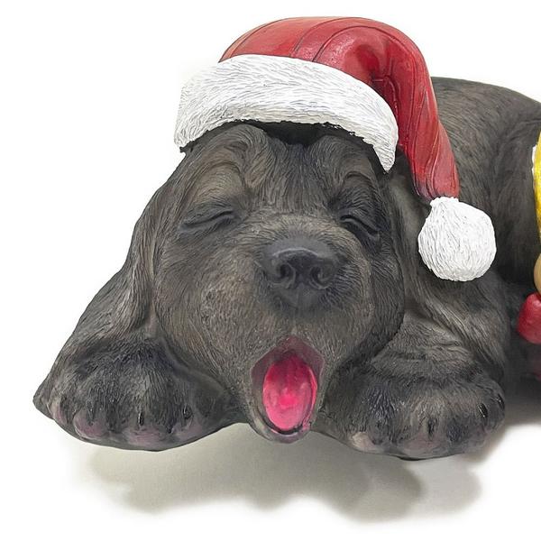 Imagem de Escultura Cachorro Decor com Tambor Merry Christmas