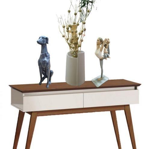 Imagem de escultura cachorro em ceramica 36x15x10,5cm mart 14180