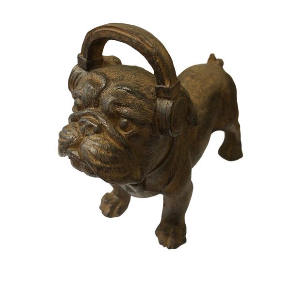 Imagem de Escultura Cachorro PUG Headphone de Resina EntreCasa