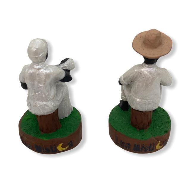 Imagem de Escultura Casal De Pretos Velhos 8 Cm Em Resina