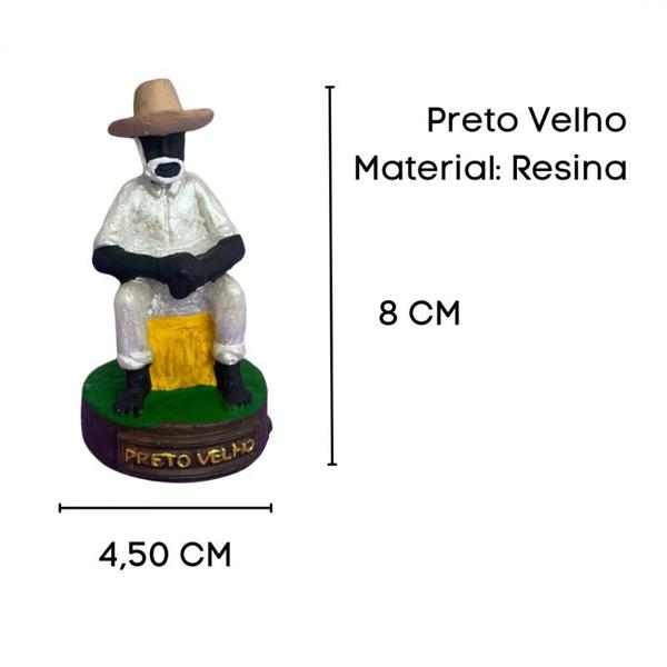 Imagem de Escultura Casal Pretos Velhos em Resina 8 cm