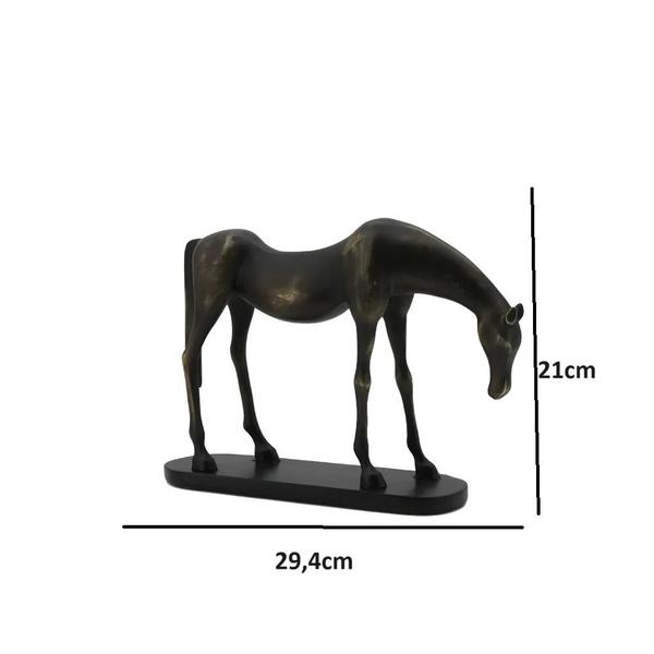 Imagem de ESCULTURA CAVALO DECORATIVO EM RESINA BRONZE - 21cm