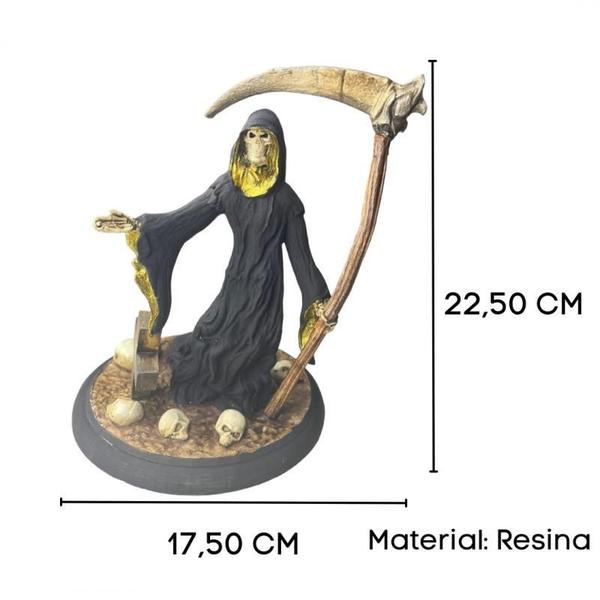 Imagem de Escultura Caveira Foice Cemitério 22Cm Resina- Selecione Cor