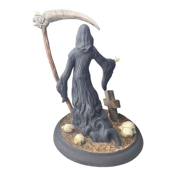 Imagem de Escultura Caveira Foice Cemitério 22Cm Resina- Selecione Cor