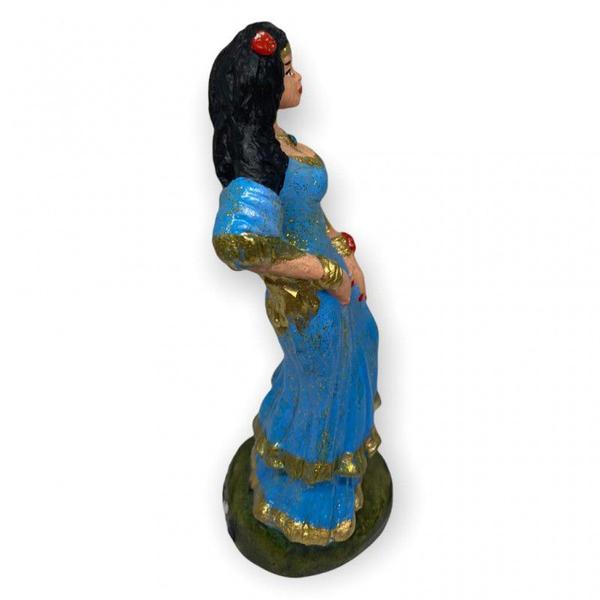 Imagem de Escultura Cigana Azul Clara 15 cm em  Resina