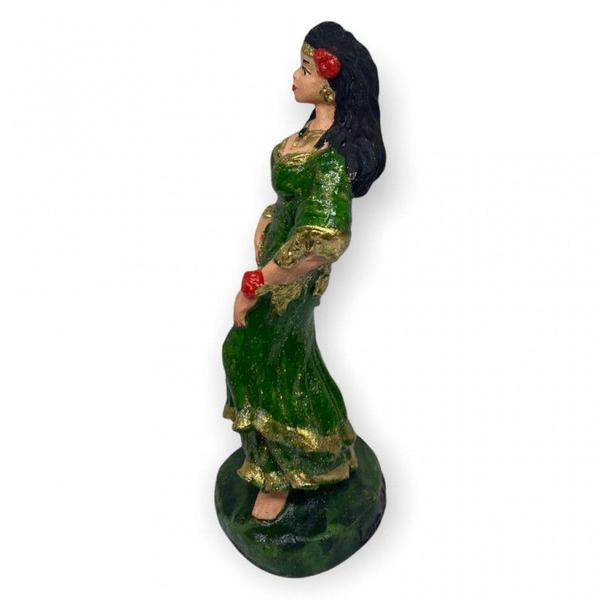 Imagem de Escultura Cigana Verde Escura Esmeralda 15 cm Resina