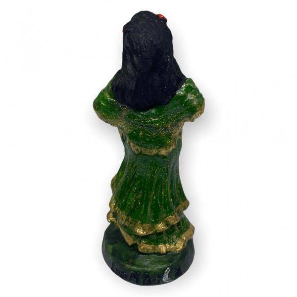 Imagem de Escultura Cigana Verde Escura Esmeralda 15 cm Resina