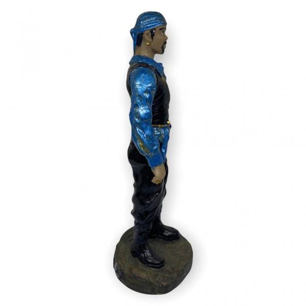 Imagem de Escultura Cigano Azul Metalizada 15 cm  Resina